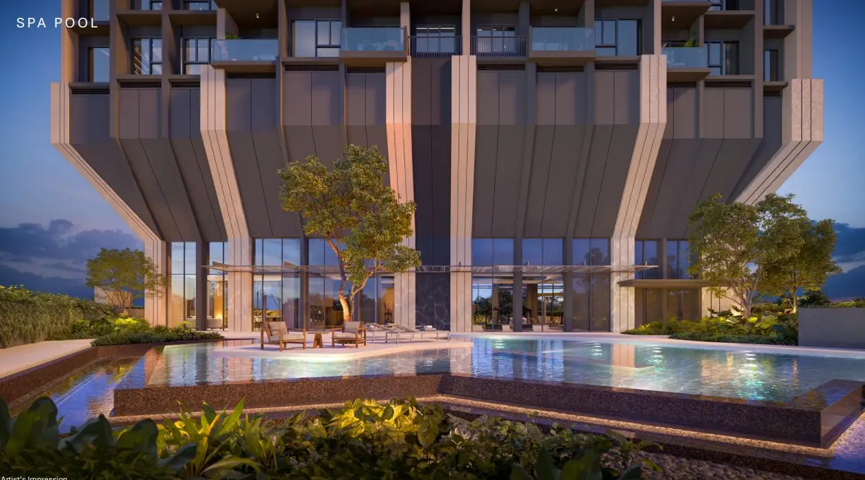 Spa pool at dusk